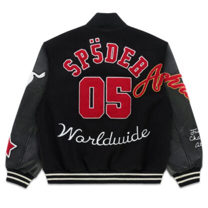 Sp5der District V Varsity Jacket Black