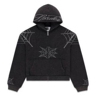 Sp5der Rhinestone Web Tracksuit Black